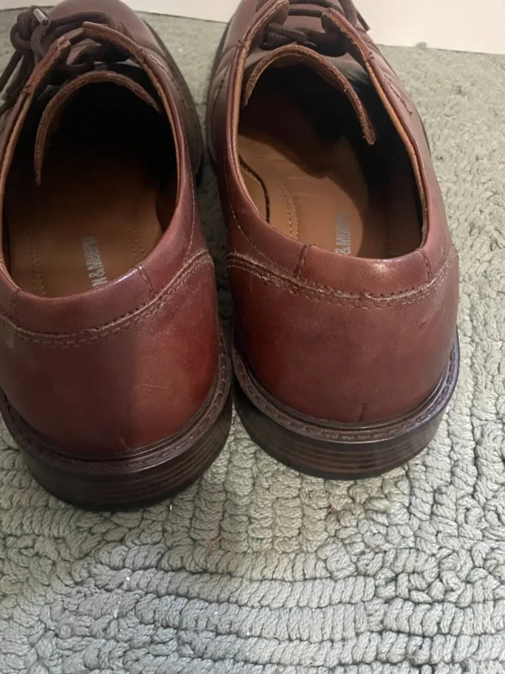 Johnston & Murphy Derby Shoes 8M Brown Tabor Cap Toe